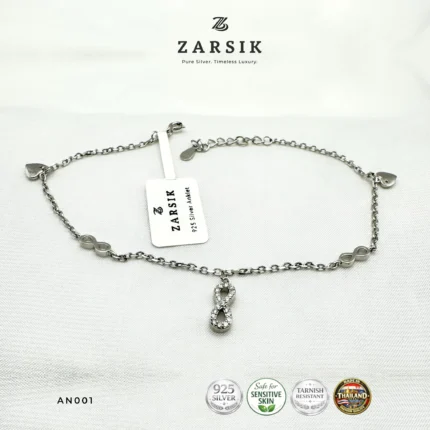 Infinity & Heart Charm Anklet