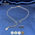 925 Sterling Silver Anklet with Red stone – Rhodium-Plated Jewelry for Women - Image 4