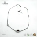 925 Sterling Silver Anklet with Red Stone