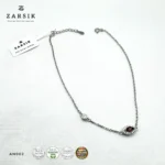 925 Sterling Silver Anklet with Red Stone – Rhodium-Plated Jewelry for Women - Image 4