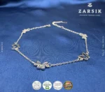 Butterfly Anklet with Blue Stone Charms - Adjustable 925 Sterling Silver - Image 3