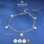 Butterfly & Beetle Charm Anklet – 925 Sterling Silver Rhodium Plated - Image 4