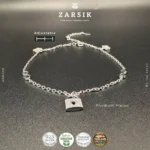 Infinity Anklet with Lock Charm - 925 Sterling Silver - Image 3