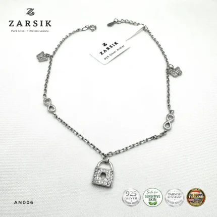 Infinity Anklet with Lock Charm