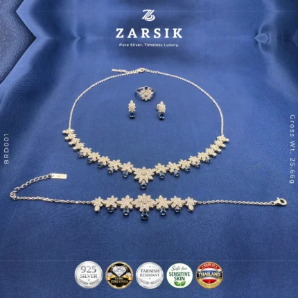 925 Sterling Silver Bridal Jewellery Set
