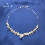 Luxury 925 Sterling Silver Bridal Jewellery Set with Blue Stone & Cubic Zirconia – Rhodium‑Plated - Image 5