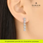 Celestial Sparkle Bridal CZ Jewellery Set – 925 Sterling Silver Rhodium Plated Thai - Image 3
