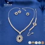 Luxury 925 Silver Bridal Jewellery Set with Cubic Zirconia - Rhodium Plated - Image 2