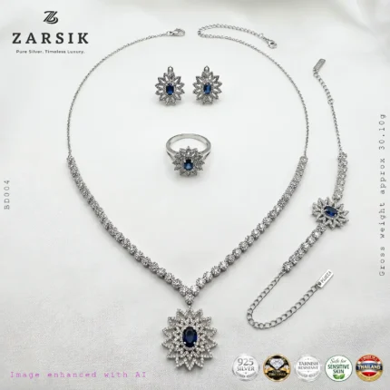 Luxury 925 Silver Bridal Jewellery Set