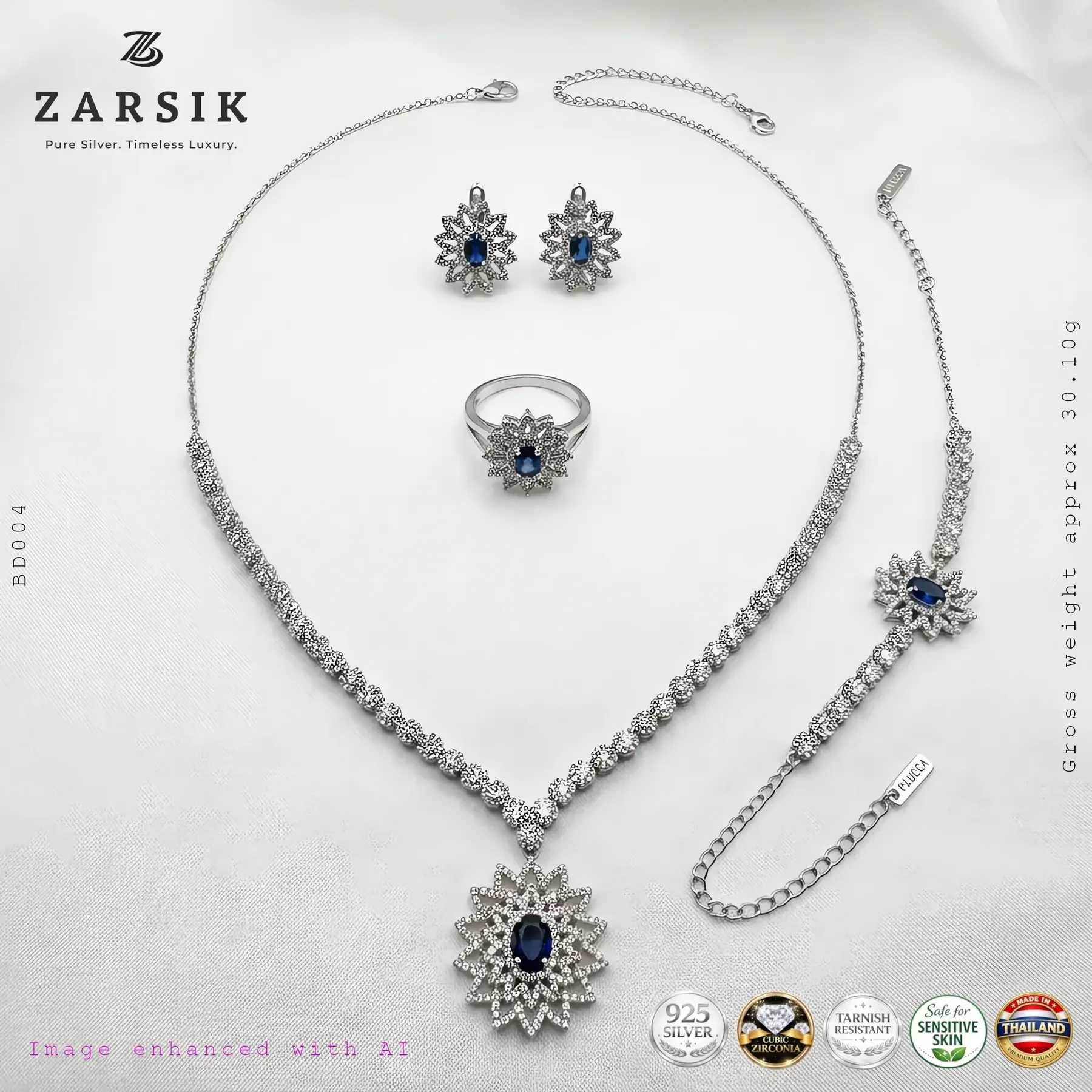 Luxury 925 Silver Bridal Jewellery Set Luxury 925 Silver Bridal Jewellery Set