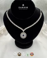 Luxury 925 Silver Bridal Jewellery Set with Cubic Zirconia - Rhodium Plated - Image 4