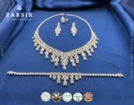 Premium Luxury Bridal Cubic Zirconia Jewellery Set in 925 Silver - Image 6
