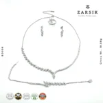 Modern Asymmetrical Leaf 925 Silver Jewellery Set