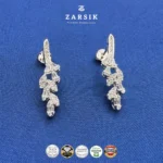 Modern Asymmetrical Leaf 925 Silver Jewellery Set - Image 5