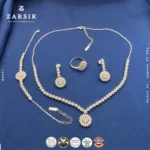 925 Sterling Silver Floral Cluster Jewelry Set