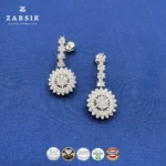 Elegant Floral Cluster Jewellery Set - 925 Sterling Silver - Image 2