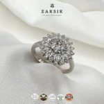 Elegant Floral Cluster Jewellery Set - 925 Sterling Silver - Image 3
