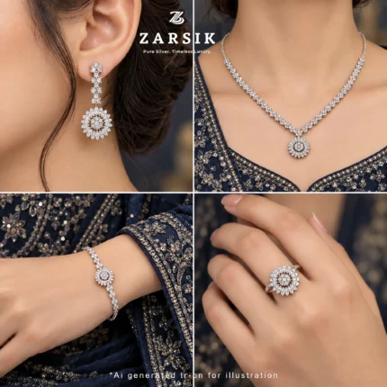 BD007 Bridal Jewellery Set Try On Image