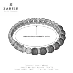 925 sterling silver rhodium plated bracelet with cubic zirconia beads handcrafted in Thailand luxury close up view