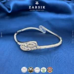 Luxury CZ bracelet for women 925 silver fine jewellery detail shot