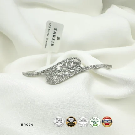 Cubic Zirconia Leaf Design Bracelet