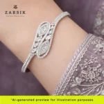 Elegant silver bracelet with cubic zirconia stones Thailand craftsmanship
