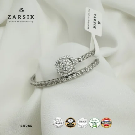 Open Bangle with Sparkling Centrepiece
