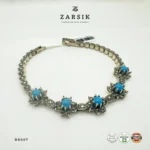 Vintage Oxidised Silver Star Bracelet with Marcasite