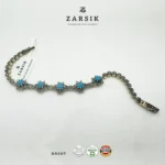 Vintage Oxidised Silver Star Bracelet with Marcasite