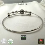 Forever Love Bali 925 sterling silver dual-band beaded adjustable bracelet, luxury jewellery product shot on clean background