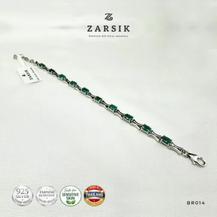 925 Silver Emerald Tennis Bracelet