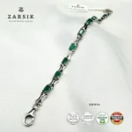 Stunning 925 Silver Emerald Tennis Bracelet - Rhodium Plated | Thai luxury - Image 3
