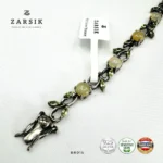 Mystic Meadow 925 Oxidised Silver Opal & Peridot Bracelet | Nature-Inspired Vintage Jewellery - Image 3