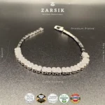 Radiant CZ line tennis bracelet in rhodium plated 925 sterling silver with sparkling Cubic Zirconia stones
