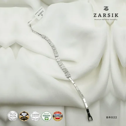 Cubic Zirconia Line Tennis Bracelet in 925 Sterling Silver