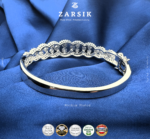 925 sterling silver rhodium plated cubic zirconia bracelet showcasing elegant Thai craftsmanship with brilliant sparkle on a clean background