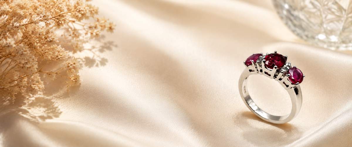 Luxury Ruby and White Garnet Ring