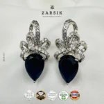 925 Sterling Silver Blue Teardrop Earrings
