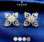 Pink Blossom 925 Sterling Silver Statement Earrings - Image 3