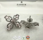 Pink Blossom 925 Sterling Silver Statement Earrings - Image 4