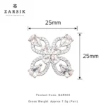 Pink Blossom 925 Sterling Silver Statement Earrings - Image 5