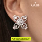 Pink Blossom 925 Sterling Silver Statement Earrings - Image 2