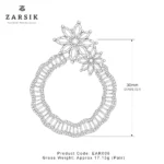 Radiant Thai Bloom Hoop Earrings in 925 Silver, Gold Plated - Image 4