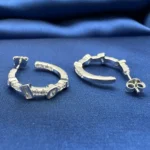 Cascade 925 silver CZ hoop earrings – rhodium-plated hoop earrings with multi-cut cubic zirconia stones