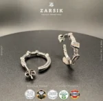 Cascade 925 Silver CZ Hoop Earrings – Rhodium-Plated Brilliance from Thailand - Image 3