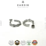 Cascade 925 Silver CZ Hoop Earrings – Rhodium-Plated Brilliance from Thailand - Image 4