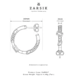 Cascade 925 Silver CZ Hoop Earrings – Rhodium-Plated Brilliance from Thailand - Image 5