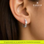 Cascade 925 Silver CZ Hoop Earrings – Rhodium-Plated Brilliance from Thailand - Image 2