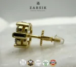 Bloom Cubic Zirconia Gold-Plated Stud Earrings – 925 Sterling Silver, Made in Thailand - Image 5
