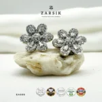 Blooming Brilliance CZ Flower Stud Earrings